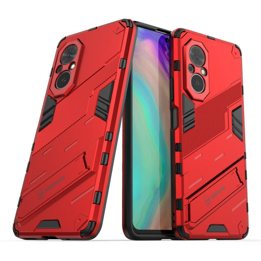 For Honor 50 SE / Huawei nova 9 SE Punk Armor 2 in 1 PC + TPU Shockproof Case with Invisible Holder(Red) by buy2fix