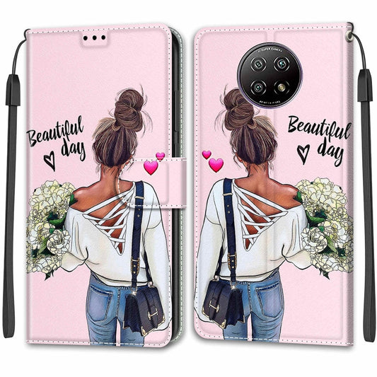 For Xiaomi Redmi Note 9 5G/ 9T Voltage Coloured Drawing Magnetic Clasp Horizontal Flip PU Leather Case with Holder & Card Slots(C09 Hug Flower) by buy2fix