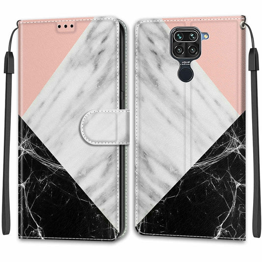 For Xiaomi Redmi Note 9/Redmi 10X 4G Voltage Coloured Drawing Magnetic Clasp Horizontal Flip PU Leather Case with Holder & Card Slots(C07 Pink White Black) by buy2fix