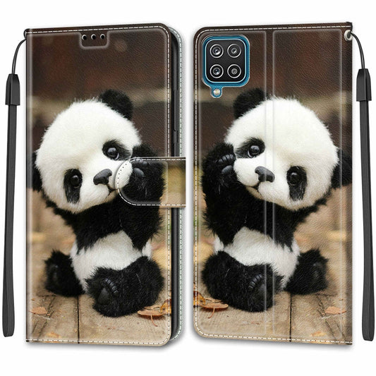 For Samsung Galaxy A12 / M12 Voltage Colored Drawing Magnetic Clasp Horizontal Flip PU Leather Case with Holder & Card Slots(C18 Wood Board Panda) by buy2fix