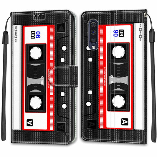 For Samsung Galaxy A50 Voltage Colored Drawing Magnetic Clasp Horizontal Flip PU Leather Case with Holder & Card Slots(C10 Black Red Tape) by buy2fix