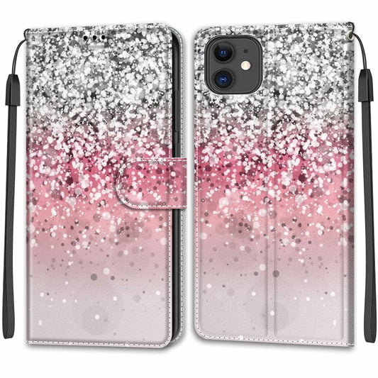 For iPhone 11 Voltage Colored Drawing Magnetic Clasp Horizontal Flip PU Leather Case with Holder & Card Slots (C13 Silver Pink Glitter) by buy2fix