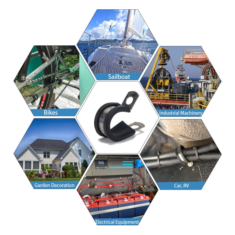 A1196 52 in 1 Car Rubber Cushion Pipe Clamps Stainless Steel Clamps by buy2fix