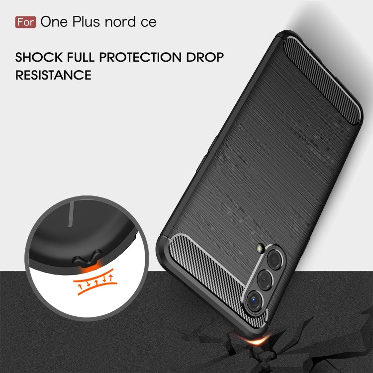 For OnePlus Nord CE 5G Brushed Texture Carbon Fiber TPU Case(Navy Blue) by buy2fix