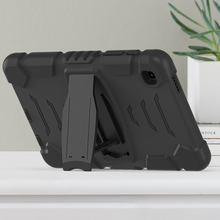 For Samsung Galaxy Tab A7 Lite 8.7 inch 2021 3-Layer Protection Screen Frame + PC + Silicone Shockproof Combination Case with Holder(Black+Black) by buy2fix