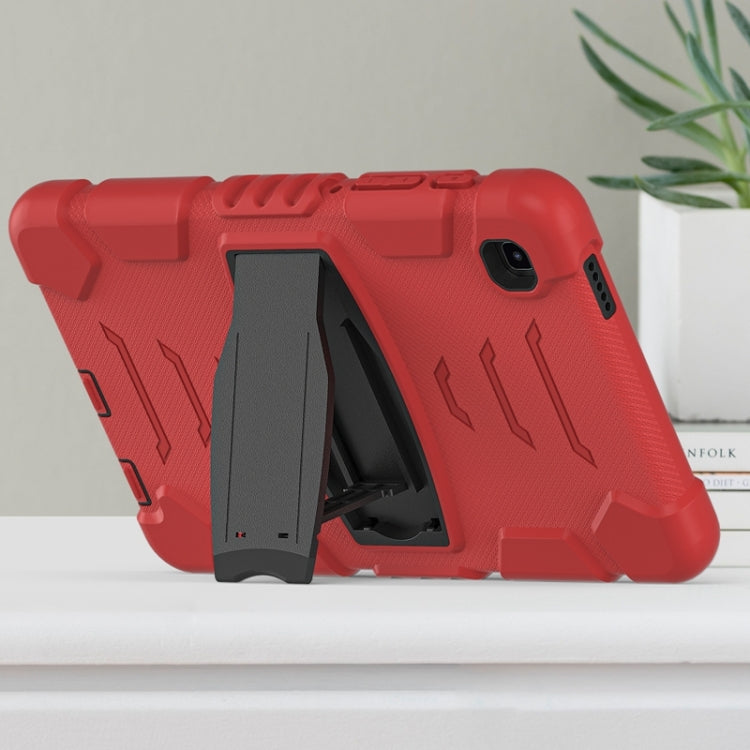 For Samsung Galaxy Tab A7 Lite 8.7 inch 2021 3-Layer Protection Screen Frame + PC + Silicone Shockproof Combination Case with Holder(Red+Black) by buy2fix