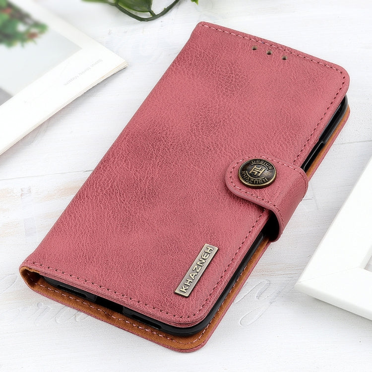 For iPhone 13 Pro KHAZNEH Cowhide Texture Horizontal Flip Leather Case with Holder & Card Slots & Wallet (Pink) by buy2fix