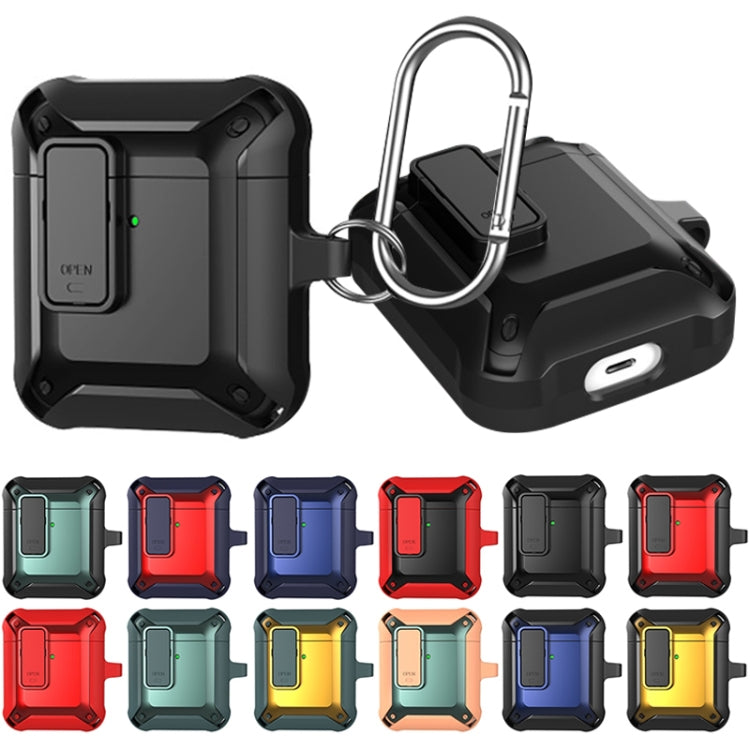 Wireless Earphones Shockproof Bumblebee Silicone Protective Case with Switch For AirPods 1/2(Red) by buy2fix