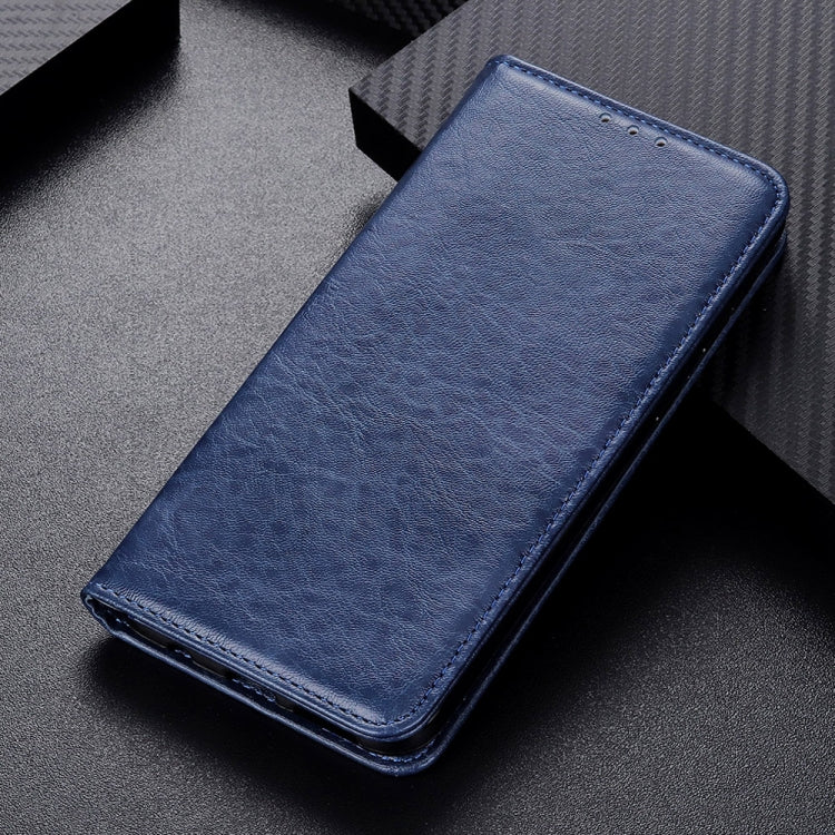 For iPhone 13 Pro Magnetic Crazy Horse Texture Horizontal Flip Leather Case with Holder & Card Slots & Wallet (Blue) by buy2fix