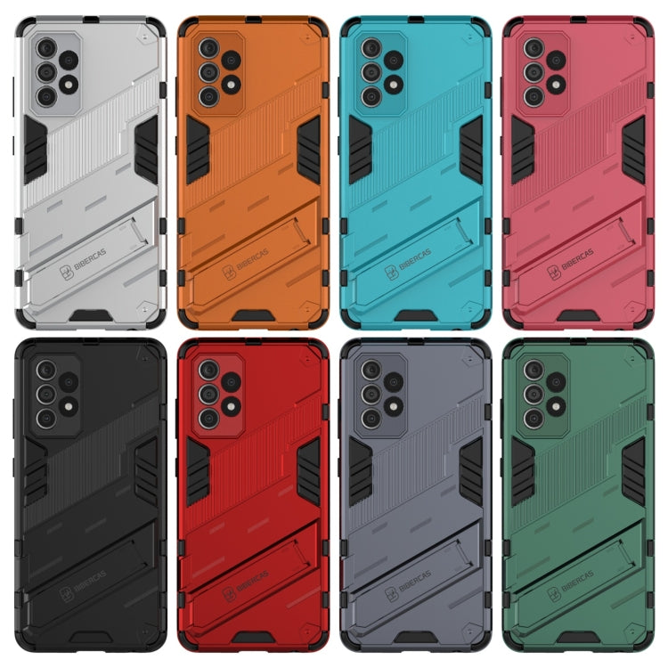 For Samsung Galaxy A52 5G Punk Armor 2 in 1 PC + TPU Shockproof Case with Invisible Holder(Blue) by buy2fix