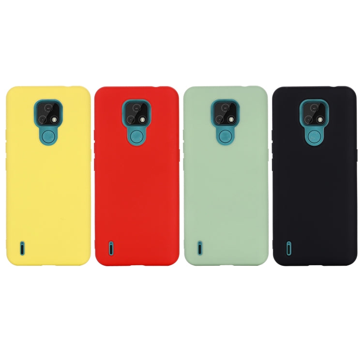 For Motorola Moto E7 2020 Pure Color Liquid Silicone Shockproof Full Coverage Case(Red) by buy2fix