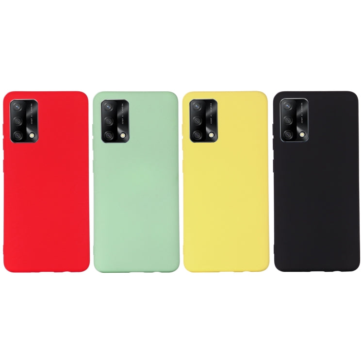 For OPPO A74 4G / F19 Pure Color Liquid Silicone Shockproof Full Coverage Case(Yellow) by buy2fix