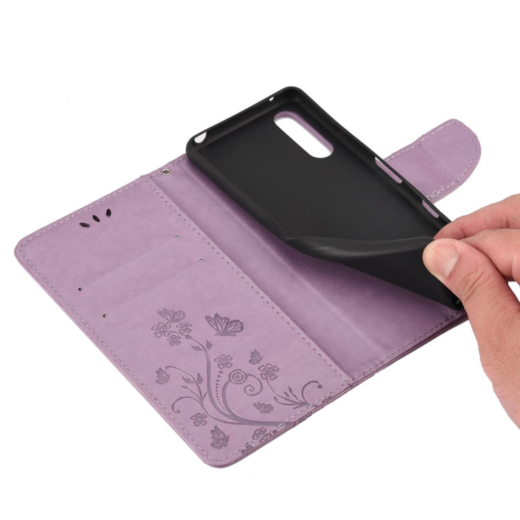 For Sony Xperia 10 III Butterfly Flower Pattern Horizontal Flip Leather Case with Holder & Card Slots & Wallet(Red) by buy2fix