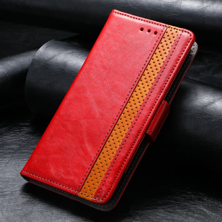 For iPhone 11 CaseNeo Business Splicing Dual Magnetic Buckle Horizontal Flip PU Leather Case with Holder & Card Slots & Wallet (Red) by buy2fix