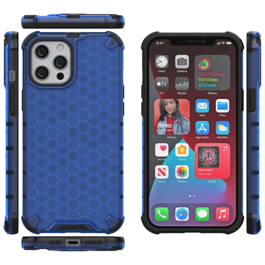 For iPhone 13 Pro Shockproof Honeycomb PC + TPU Protective Case (Blue) by buy2fix