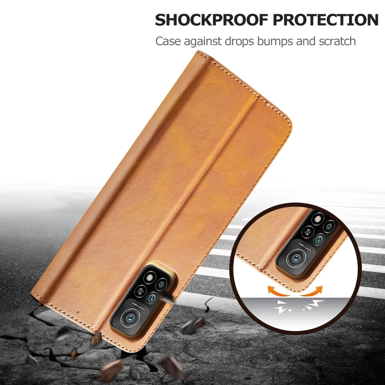 For Xiaomi Redmi Note 10 5G / Poco M3 Pro LC.IMEEKE Calf Texture Horizontal Flip Leather Case with Holder & Card Slots & Wallet(Yellow) by LC.IMEEKE