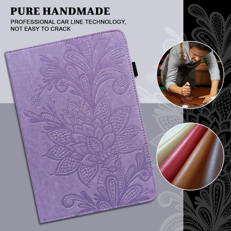 For Samsung Galaxy Tab A A6 10.1 inch 2016 Lace Flower Embossing Pattern Horizontal Flip Leather Case with Holder & Card Slots & Wallet & Photo Frame(Purple) by buy2fix