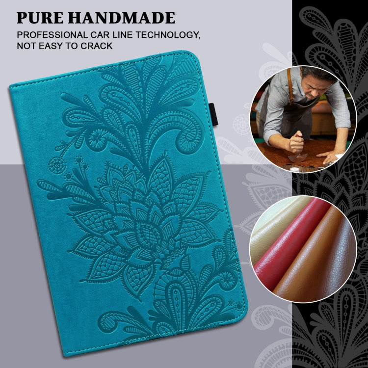 For Samsung Galaxy Tab S2 9.7 T810/T815 Lace Flower Embossing Pattern Horizontal Flip Leather Case with Holder & Card Slots & Wallet & Photo Frame(Blue) by buy2fix