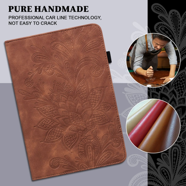 For Lenovo Tab M10 HD Gen 2 Lace Flower Embossing Pattern Horizontal Flip Leather Case with Holder & Card Slots & Wallet & Photo Frame(Brown) by buy2fix