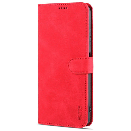 For Samsung Galaxy A22 5G AZNS Skin Feel Calf Texture Horizontal Flip Leather Case with Card Slots & Holder & Wallet(Red) by AZNS