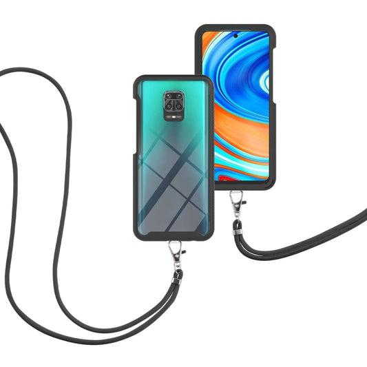 For Xiaomi Redmi Note 9S / Redmi Note 9 Pro / Redmi Note 9 Pro Max Starry Sky Solid Color Series Shockproof PC + TPU Protective Case with Neck Strap(Black) by buy2fix