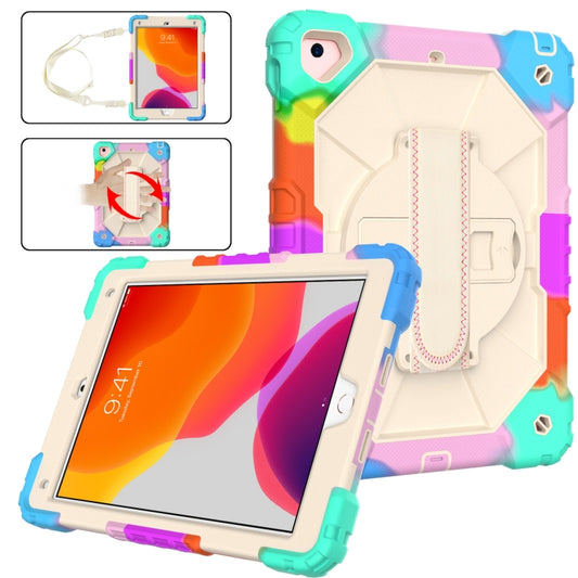 Contrast Color Robot Shockproof Silicon + PC Protective Case with Holder & Shoulder Strap For iPad 9.7 (2018) & (2017) / Air 2 / Air(Colorful Mint) by buy2fix
