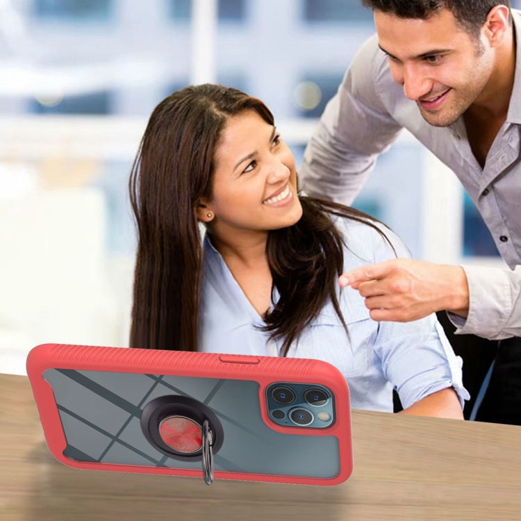 For TCL 20S Starry Sky Solid Color Series Shockproof PC + TPU Protective Case with Ring Holder & Magnetic Function(Red) by buy2fix