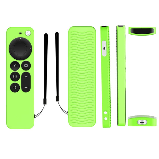 Silicone Protective Case Cover For Apple TV 4K 4th Siri Remote Controller(Luminous Green) by buy2fix