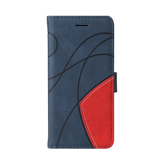 For Samsung Galaxy S20 FE 5G Dual-color Splicing Horizontal Flip PU Leather Case with Holder & Card Slots & Wallet(Blue) by buy2fix