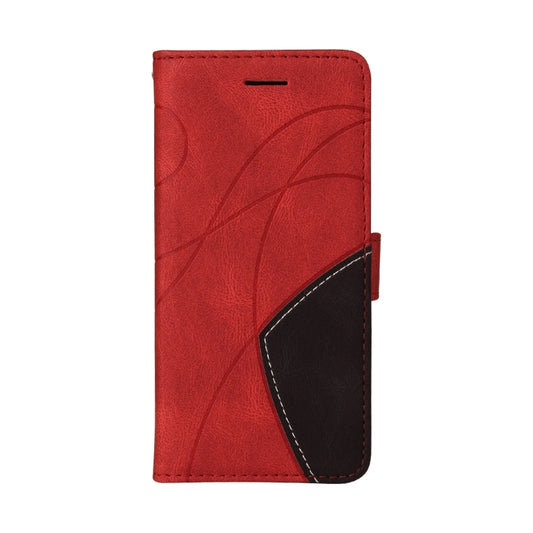 For LG K61 Dual-color Splicing Horizontal Flip PU Leather Case with Holder & Card Slots & Wallet(Red) by buy2fix