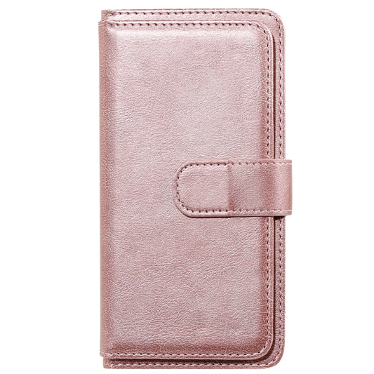 For OPPO Realme 8 Pro Multifunctional Magnetic Copper Buckle Horizontal Flip Solid Color Leather Case with 10 Card Slots & Wallet & Holder & Photo Frame(Rose Gold) by buy2fix
