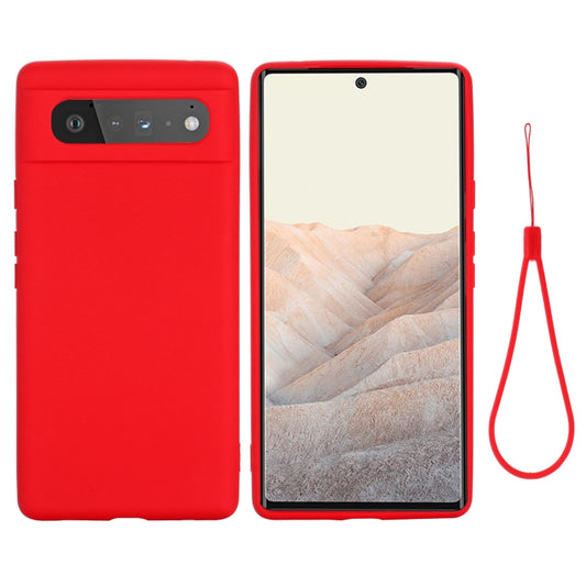 For Google Pixel 6 Pure Color Liquid Silicone Shockproof Full Coverage Case(Red) by buy2fix