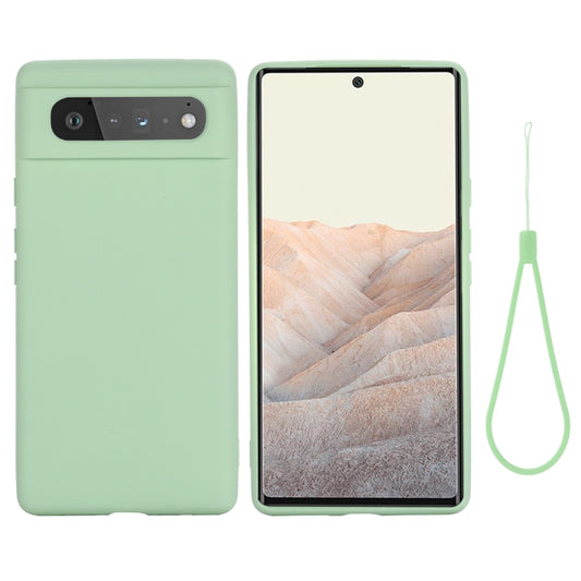 For Google Pixel 6 Pure Color Liquid Silicone Shockproof Full Coverage Case(Green) by buy2fix