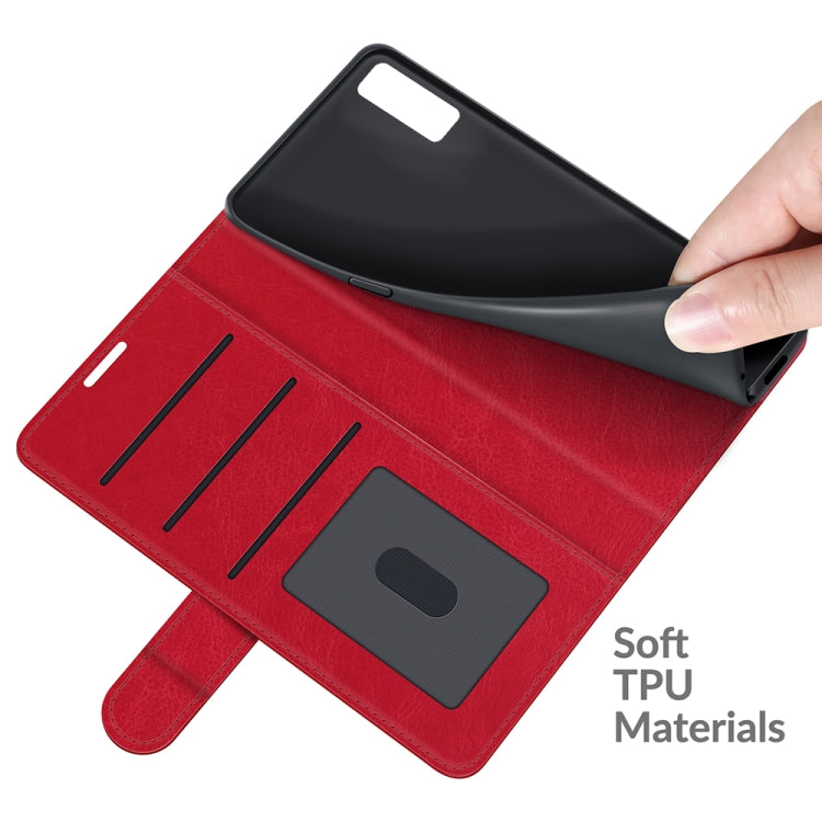 For TCL 20S / 20 5G / 20L R64 Texture Single Horizontal Flip Protective Case with Holder & Card Slots & Wallet& Photo Frame(Red) by buy2fix
