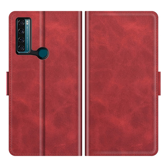 For TCL 20 SE Dual-side Magnetic Buckle Horizontal Flip Leather Case with Holder & Card Slots & Wallet(Red) by buy2fix