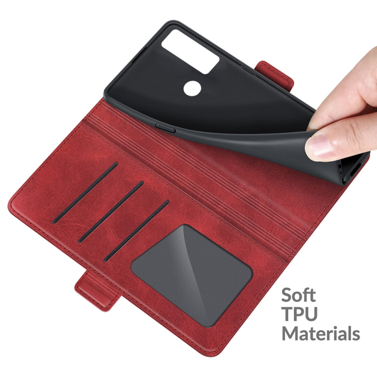 For TCL 20 SE Dual-side Magnetic Buckle Horizontal Flip Leather Case with Holder & Card Slots & Wallet(Red) by buy2fix