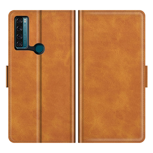 For TCL 20 SE Dual-side Magnetic Buckle Horizontal Flip Leather Case with Holder & Card Slots & Wallet(Yellow) by buy2fix
