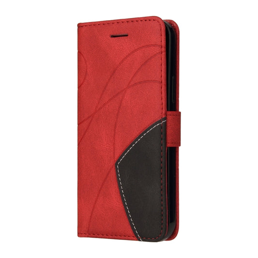 For Xiaomi Redmi Note 8 Pro Dual-color Splicing Horizontal Flip PU Leather Case with Holder & Card Slots & Wallet(Red) by buy2fix