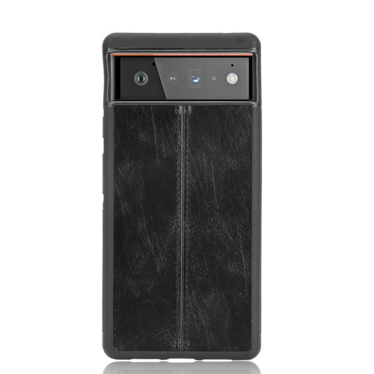 For Google Pixel 6 Pro Shockproof Sewing Cow Skin Texture PC + PU + TPU Case(Black) by buy2fix