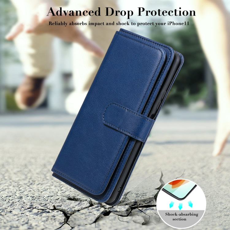For Xiaomi Redmi Note 10 Pro Multifunctional Magnetic Copper Buckle Horizontal Flip Solid Color Leather Case with 10 Card Slots & Wallet & Holder & Photo Frame(Dark Green) by buy2fix