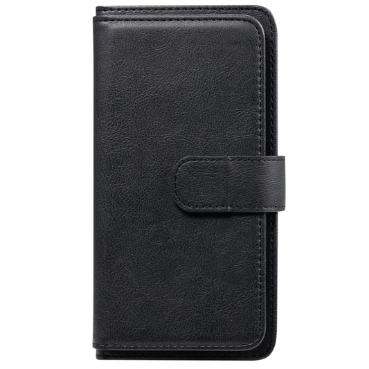For Xiaomi Redmi Note 10 5G Multifunctional Magnetic Copper Buckle Horizontal Flip Solid Color Leather Case with 10 Card Slots & Wallet & Holder & Photo Frame(Black) by buy2fix