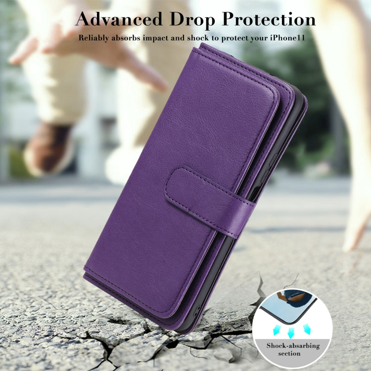 For Huawei Y9a Multifunctional Magnetic Copper Buckle Horizontal Flip Solid Color Leather Case with 10 Card Slots & Wallet & Holder & Photo Frame(Rose Gold) by buy2fix