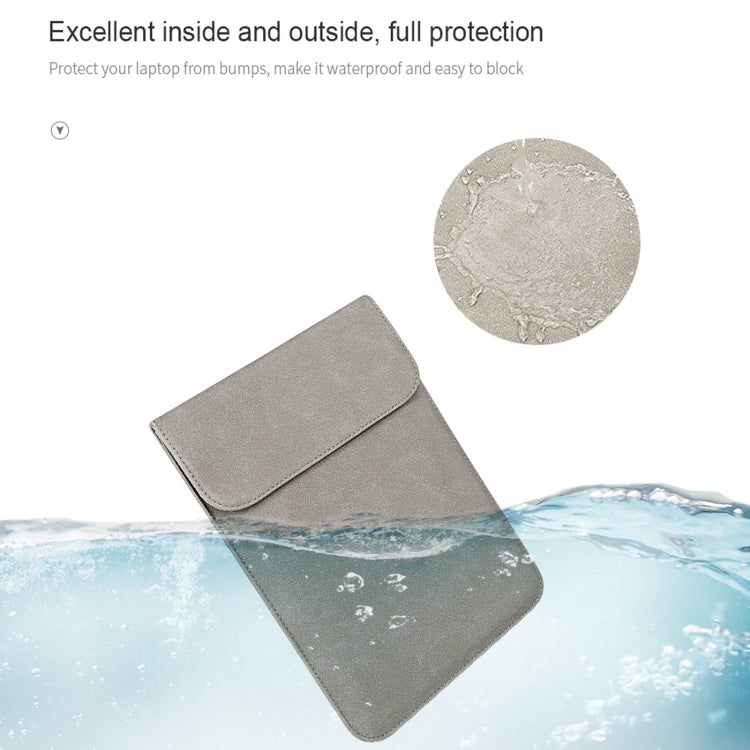 PU02 Ultra-thin Notebook Liner Bag with Small Bag, Size:14.1-15.4 inch(Dark Grey) by buy2fix