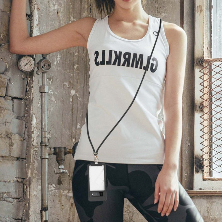 For Google Pixel 6 Pro Starry Sky Solid Color Series Shockproof PC + TPU Protective Case with Neck Strap(Black) by buy2fix