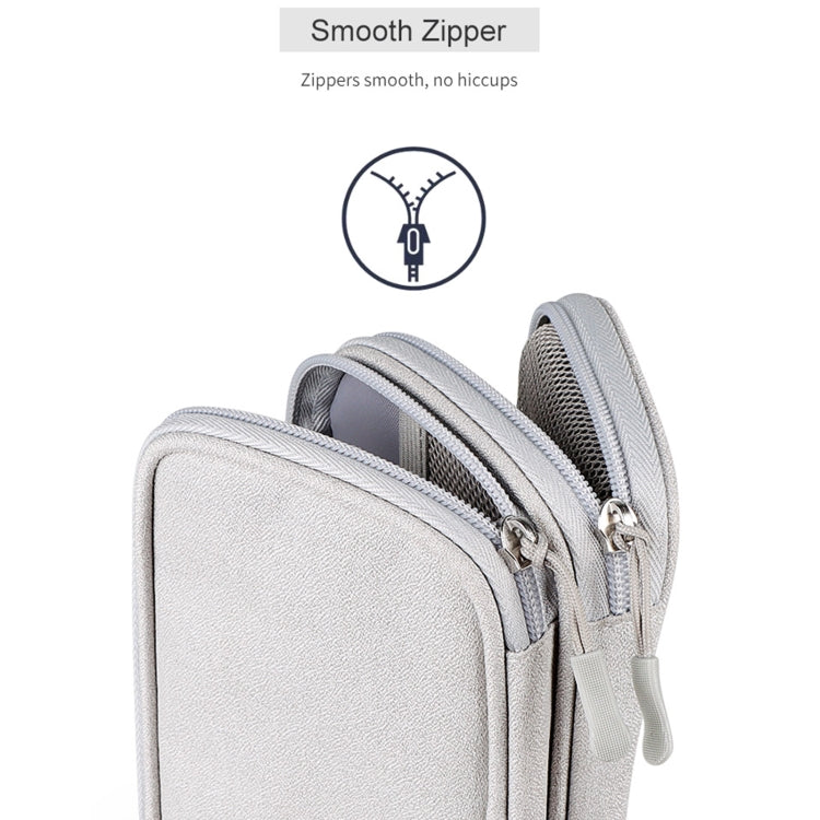 SM05 Double-layer Digital Accessory Storage Bag with Lanyard(Gray) by buy2fix