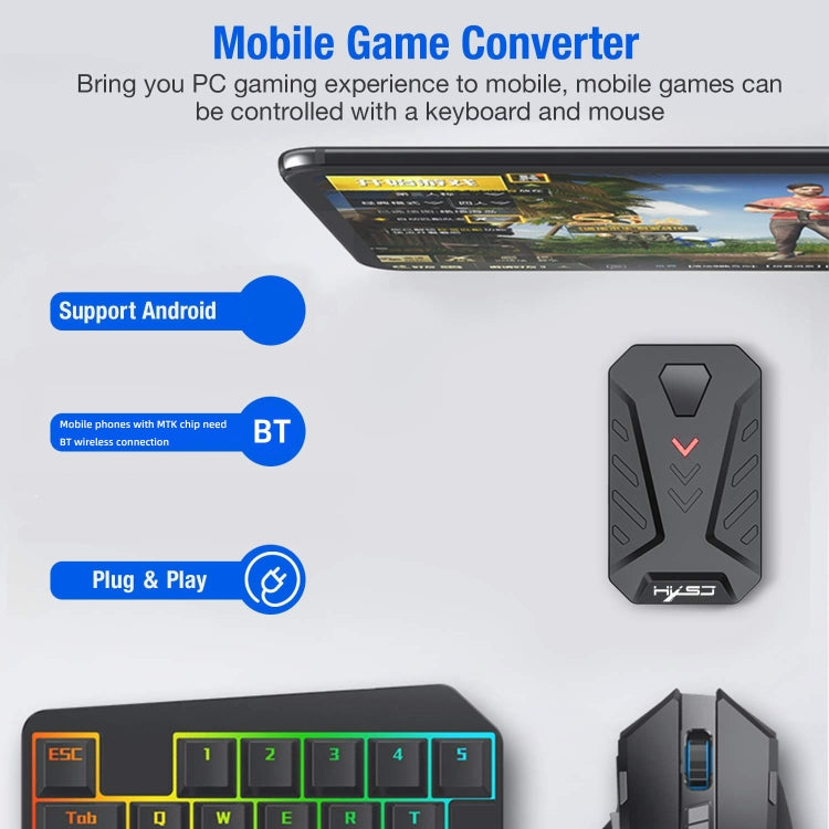 HXSJ P8+V100+A883 Keyboard Mouse Converter + One-handed Keyboard + Programming Gaming Mouse Set by HXSJ