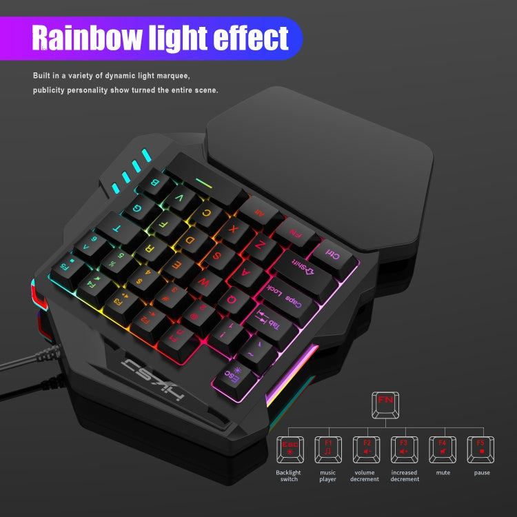 HXSJ V100+J900+P8 One-handed Keyboard + Programming Gaming Mouse + Keyboard Mouse Converter Set by HXSJ