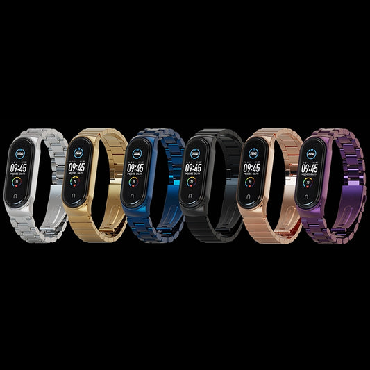 For Xiaomi Mi Band 6 / 5 / 4 / 3 Mijobs Metal CS Bamboo Joint Stainless Steel Watch Band(Purple) by MIJOBS