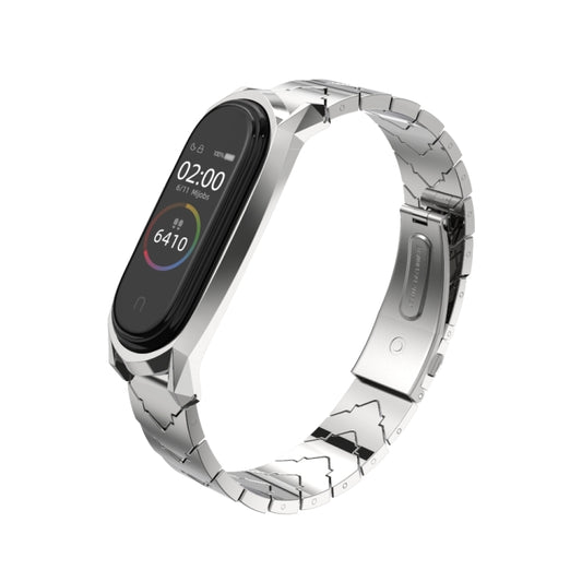 For Xiaomi Mi Band 6 / 5 / 4 / 3 Mijobs GT Metal Stainless Steel V Type Watch Band(Silver) by MIJOBS