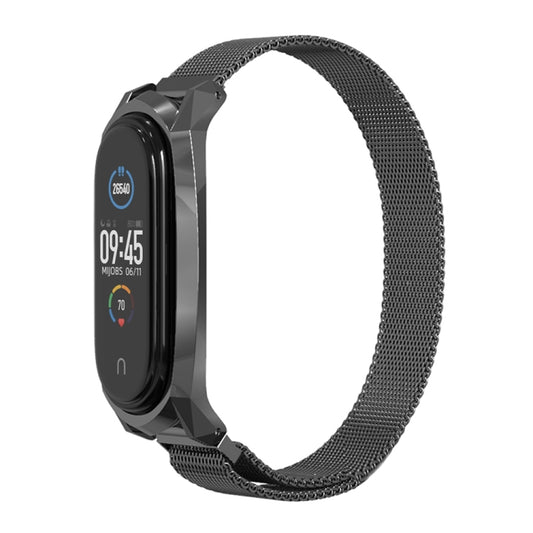 For Xiaomi Mi Band 6 / 5 / 4 / 3 Mijobs Milan Magnetic GT Stainless Steel Watch Band(Black) by MIJOBS